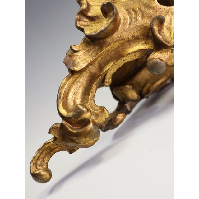 18th Century Italian Rococo Giltwood Corner Wall Bracket, 1870 For Sale - Image 6 of 18