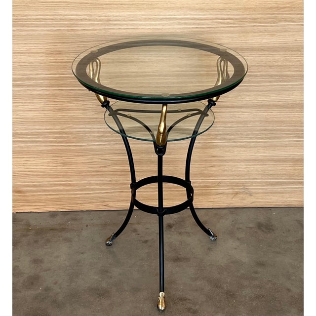 Mid 20th Century Pair of Gilded Wrought Iron Empire Coffee Tables For Sale - Image 18 of 18