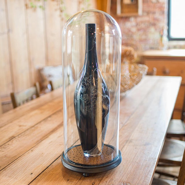 This is an antique taxidermy specimen dome. An English, glass and ebonised beech tall showcase, dating to the late...