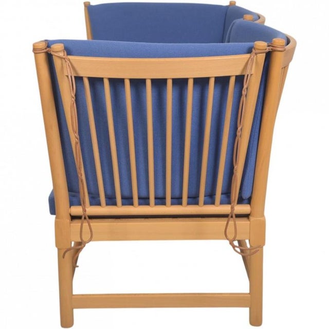 Spokeback Sofa in Blue Fabric by Børge Mogensen, 1994 For Sale - Image 12 of 17