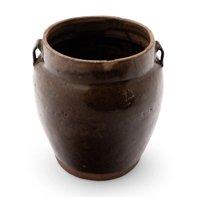 Asian Chinese Glazed Kitchen Jar, circa 1900 For Sale - Image 3 of 4