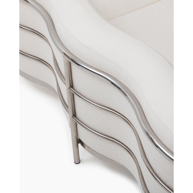 Jonathan De Pas, Donato D'Urbino, and Paolo Lomazzi Pair of Onda 3-Seater Sofas for Zanotta in French Bouclé, 1970 For Sale - Image 10 of 12
