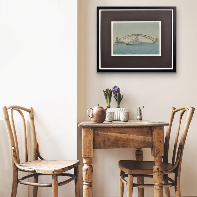 Eric Tufnell, HMS Newcastle in Sydney Harbour, 1956, Watercolour, Framed For Sale - Image 16 of 18