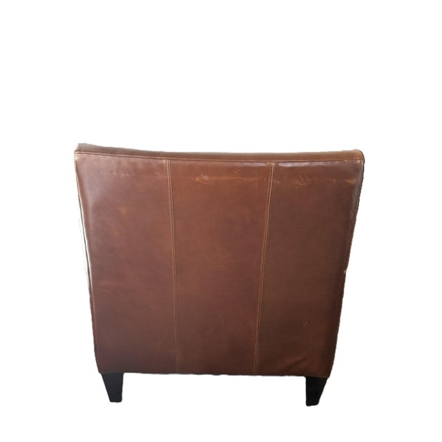 Bernhardt Bernhardt Brown Leather Club Chair With Nailhead Trim For Sale - Image 4 of 13