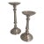 Vintage Eddie Bauer X-Tall Brass With Pewter Finish Pillar Candle Holders- Set of 2 For Sale