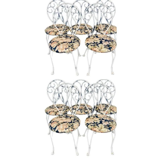 Metal 10 Mid-Century French Bistro Chairs For Sale - Image 7 of 8