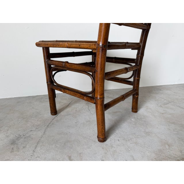 19th-Century Aesthetic Movement Bamboo Side Chair With Bird Motif Panels For Sale - Image 11 of 12