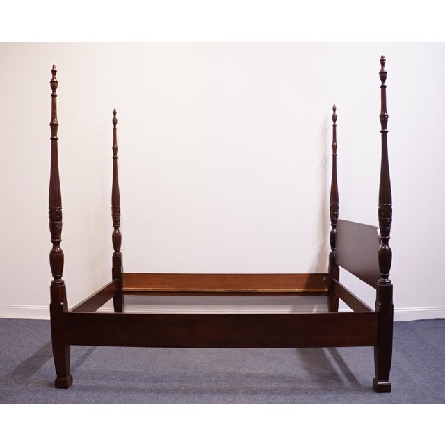 Brown Thomasville Furniture Mahogany Collection Traditional Style Queen Size Four Poster Bed 14511-575 For Sale - Image 8 of 11