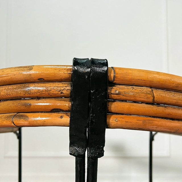 Black 1960's Modern Sculptural Bent Bamboo and Iron Armchair For Sale - Image 8 of 9