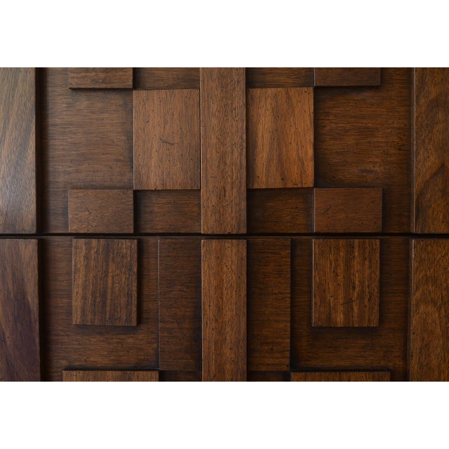 Vintage MCM Lane Brutalist Staccato Highboy Dresser For Sale - Image 12 of 13