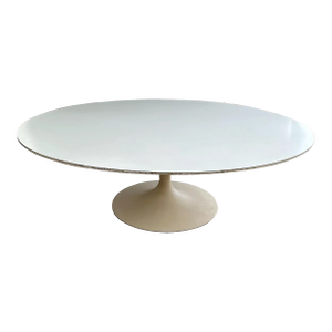 Vintage Early 54" Knoll Saarinen Tulip Coffee Table Oval White Laminate Top