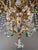 1940s Italian Rococo Revival Crystal Chandelier With Emerald Green Drops 6 Lights For Sale - Image 9 of 13
