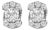 Sterling Silver 1/3 Cttw Lab Grown Diamond Halo Swirl Stud Earrings For Sale