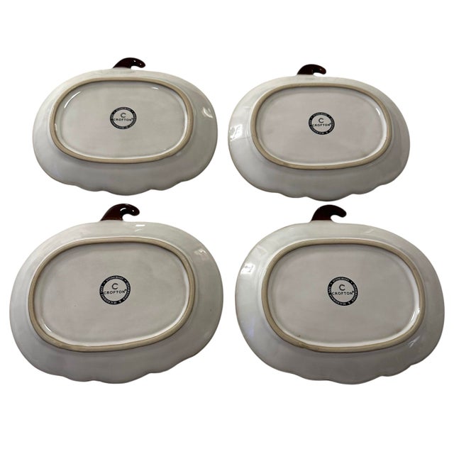 Early 21st Century Vintage Crofton White Harvest Pumpkin Plates - A Set 4 For Sale - Image 5 of 12
