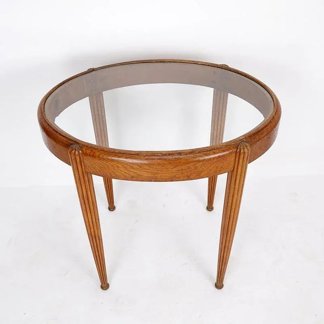 Side Table with Oval Glass Top For Sale - Image 10 of 12