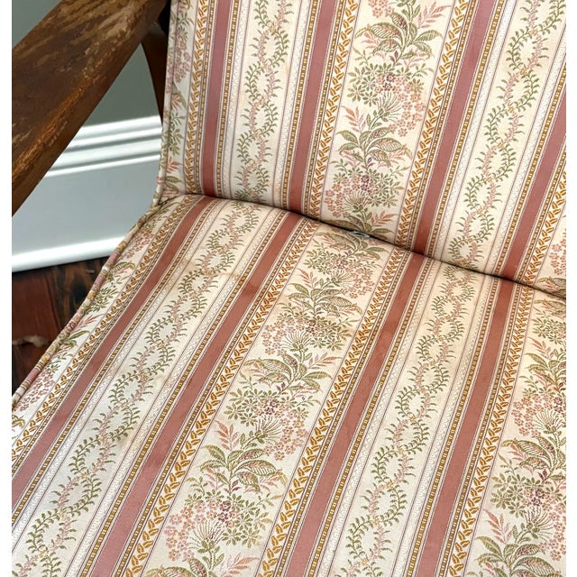 1950s 1940s Midcentury Pink Tapestry Lounge Chair For Sale - Image 5 of 7