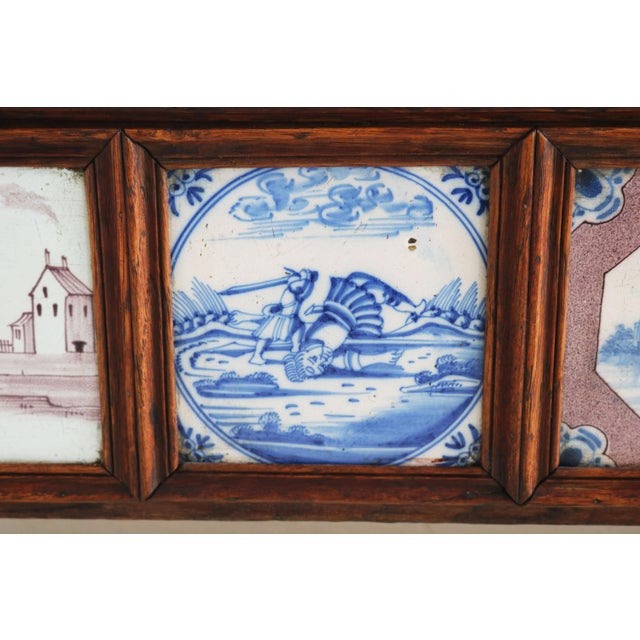 Blue 19th Century Dutch Planters with Delft Tiles Oak, 1650, Set of 2 For Sale - Image 8 of 18