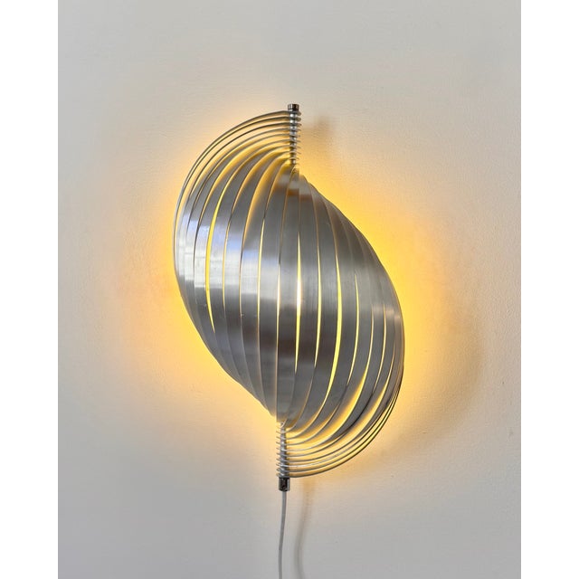Vintage Metal Wall Lights by Henri Mathieu, France, 1970, Set of 2 For Sale - Image 4 of 9