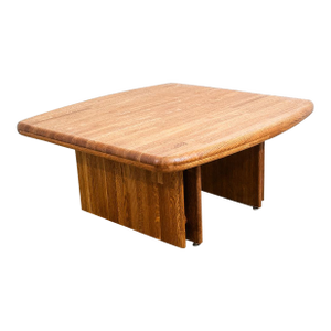 1960s Mid Century Danish Modern Side Table Solid Oak American Butcher Block Coffee Nm