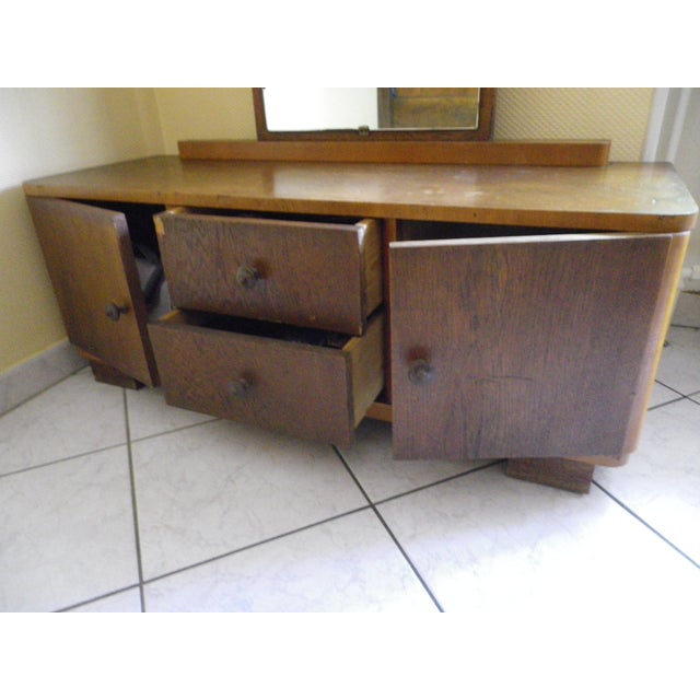 Vintage Boat-Style Dressing Table with Mirror, 1940s For Sale - Image 18 of 18