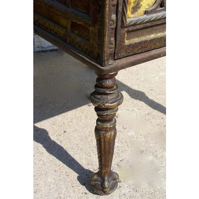 Traditional 1900's Iron Filagree Desk Dressing Table with Marble Top and Matching Chair - 2 Pieces For Sale - Image 3 of 9