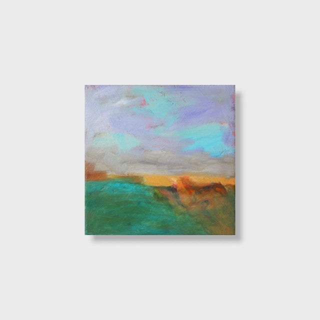 A one of a kind 12x12 Abstract Impressionist Oil on Panel Landscape Painting executed by artist Fiona Phillips. A...