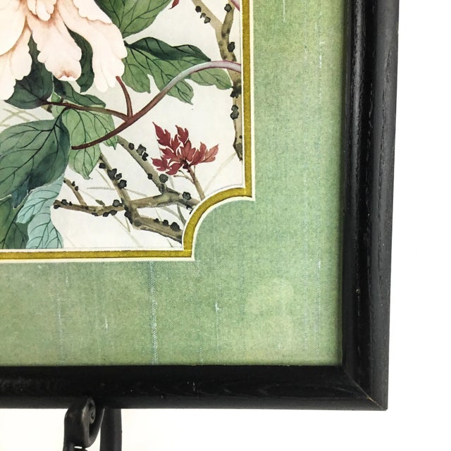 Mid-Century Modern Framed Chinese Apple Blossom Bird Print For Sale - Image 3 of 7