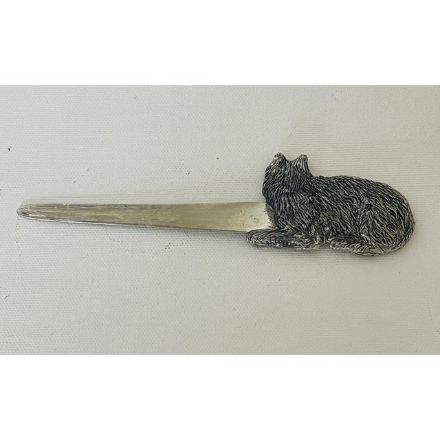 Shabby Chic 20 Th C Wolf Figure Letter Opener For Sale - Image 3 of 4