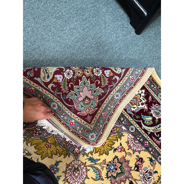 6ft X 8ft 10in Turkish Oriental Pale Yellow Area Rug For Sale - Image 12 of 12