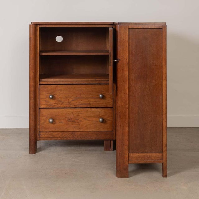 1940s 1940s French Carved Wood Corner Cabinet by Charles Dudouyt, Attributed For Sale - Image 5 of 15