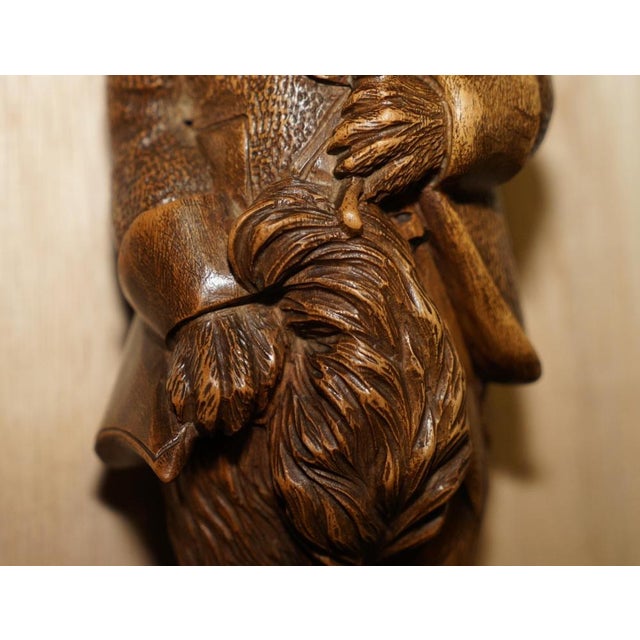 Wood Antique Musical Black Forest Hand Carved Fox Whip Hook, 1880 For Sale - Image 7 of 18
