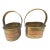 Mid Twentieth Century Set of Two Vintage Brass and Copper Baskets With Handles For Sale