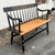 Classic 1980's Bench by Hitchcock. This Harvest Deacons bench with maple stand and black painted edge, legs and setback....