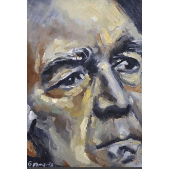 JL Penamaria, Michel Piccoli, Oil on Panel, 20th Century, Framed For Sale - Image 3 of 3