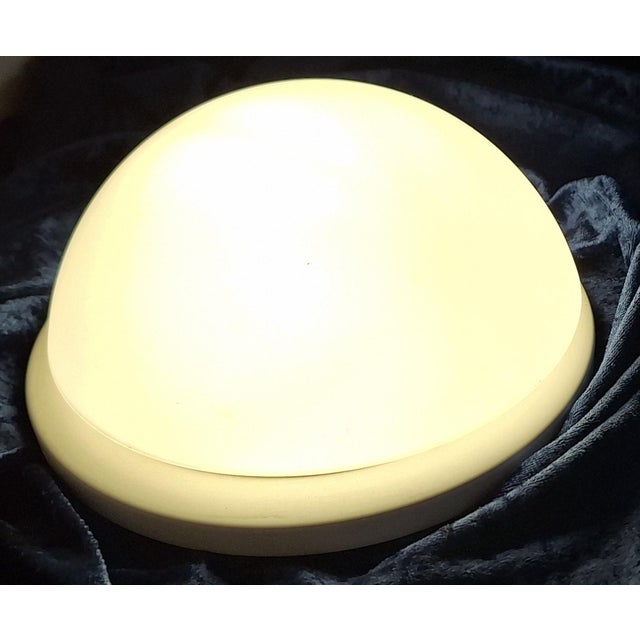 1970s Vintage Ceiling Lamp with Glass Shade and Metal Mount from Limburg, 1970s For Sale - Image 5 of 9