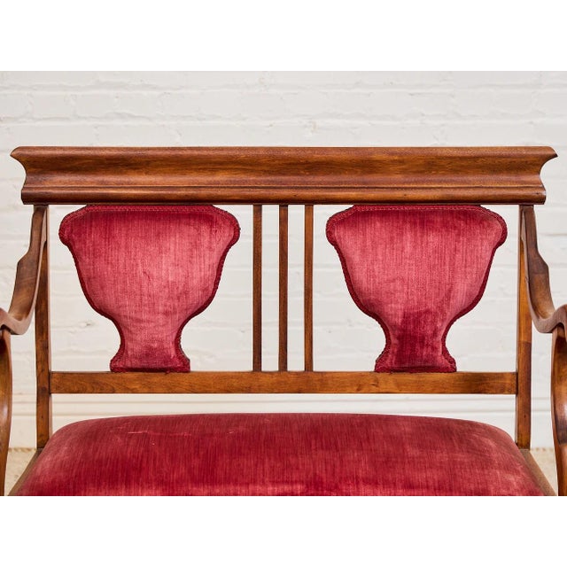 Antique Harp Back Settee For Sale - Image 4 of 12