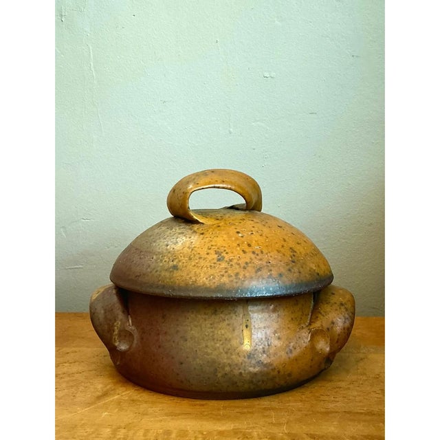 Late 20th Century Vintage Studio Pottery Lidded Bowl For Sale - Image 5 of 12
