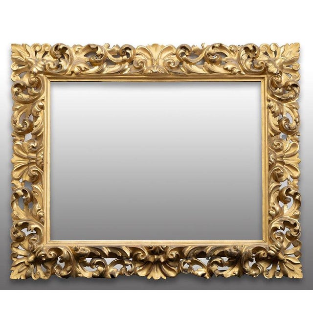 Antique Florentine Frame in Gilded and Carved Wood, Early 19th Century For Sale - Image 4 of 4