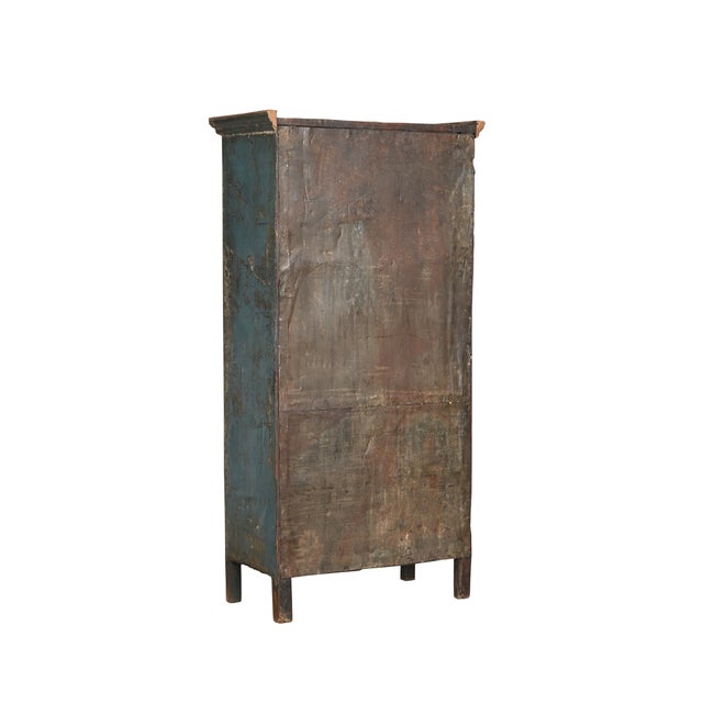 Vintage Indian Painted Teakwood Bookcase/Armoire For Sale - Image 4 of 4