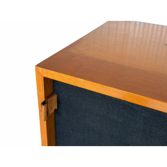 1950s Early Florence Knoll Model 116 Maple Credenza - Black Grasscloth Sliding Doors For Sale In Atlanta - Image 6 of 11