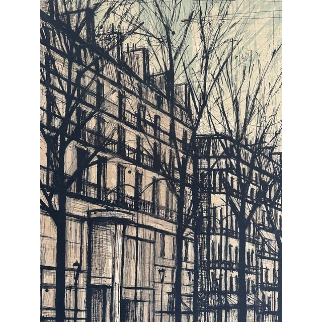 After Bernard Buffet, Champs-Élysées and Arc de Triomphe, Corot Edition, 1950s, Print on Canvas, Framed For Sale - Image 11 of 13