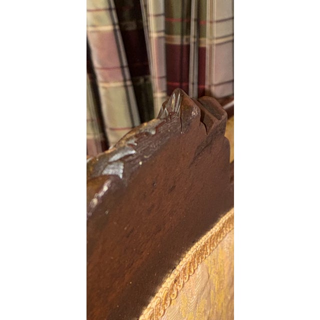 Antique Victorian Rose Carved Settee With Floral Upholstery For Sale - Image 12 of 14