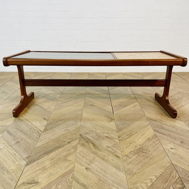 1960s Mid-Century Long Glass and Ceramic Coffee Table from G-Plan, 1960s For Sale - Image 5 of 9