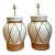 Vintage Ceramic and Rattan Table Lamps - Pair For Sale