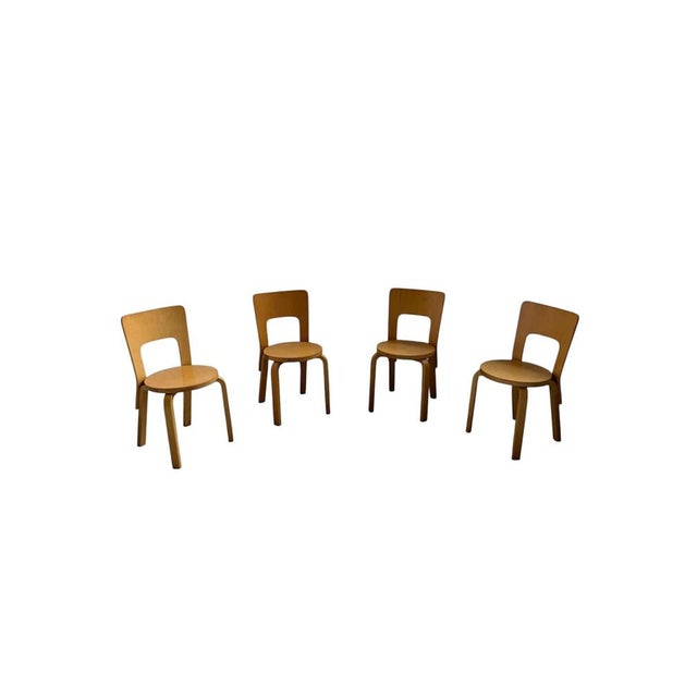 Model 66 Chairs by Alvar Aalto for Artek, 1980s, Set of 4 For Sale - Image 6 of 6