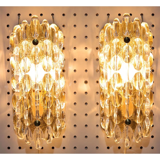 1950s 1950s Karl Fagerland for Orrefors Bubble Crystal Wall Sconces - a Pair For Sale - Image 5 of 6