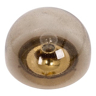 Mid-Century Modern Flush Mount in Smoked Glass from Limburg, Germany, 1970s For Sale