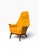 Mid-Century Modern Adrian Pearsall High-Back Lounge Chair | Sculpted Walnut Base & Arm Caps | New Golden Yellow Upholstery | C. 1960s For Sale - Image 3 of 15