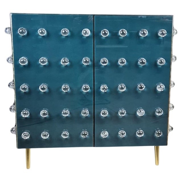 Blue Pantry Cabinet in Murano Glass from Justfurnituress SRL For Sale - Image 10 of 10