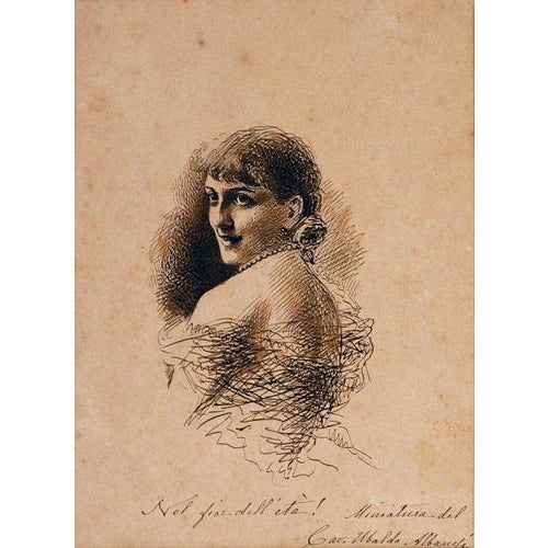 China ink drawing and watercolor realized in the early 20th Century. Hand signed and titled. Very good condition. This...